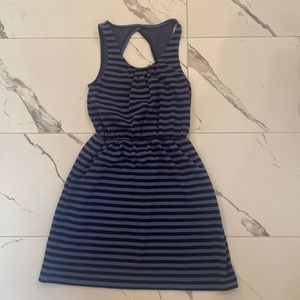 LOFT blue striped cotton dress